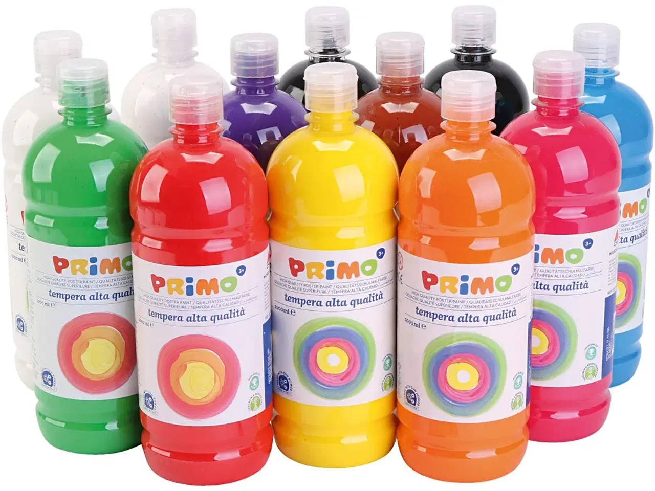 Billede 1 - Mat Temperamaling - Assorterede Farver, 12x1000 ml
