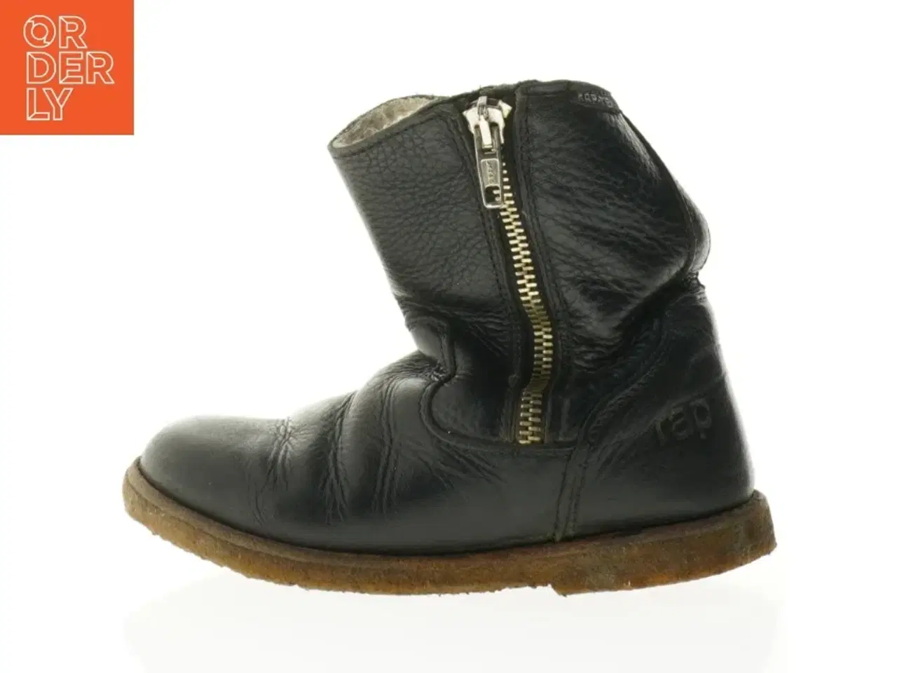 Billede 1 - Sorte læderstøvler fra Rap (str. Udvendig sal 20 cm)