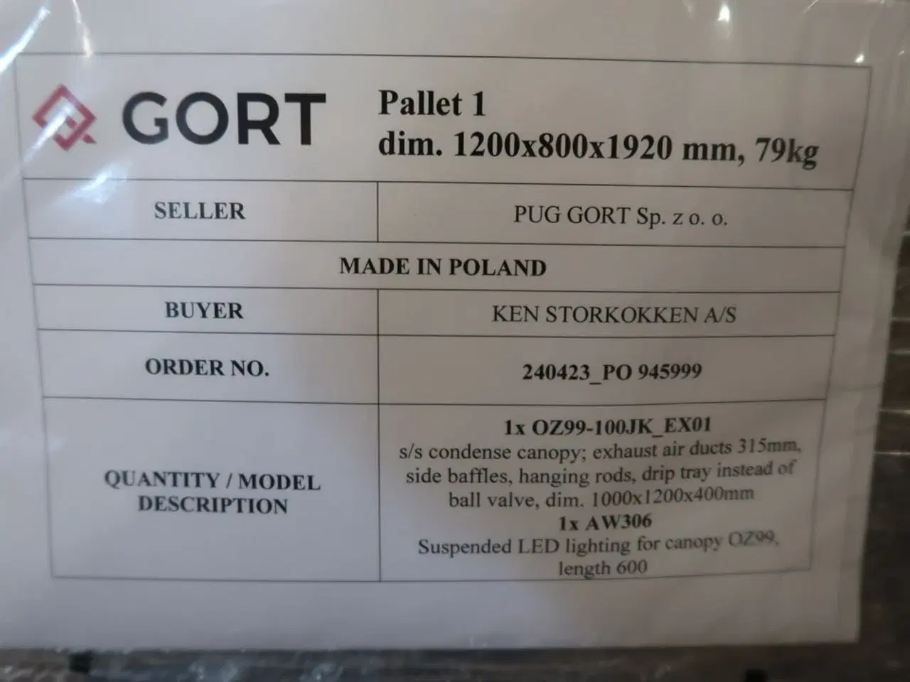 Billede 2 - Emhætte 1200x800x1920 mm GORT
