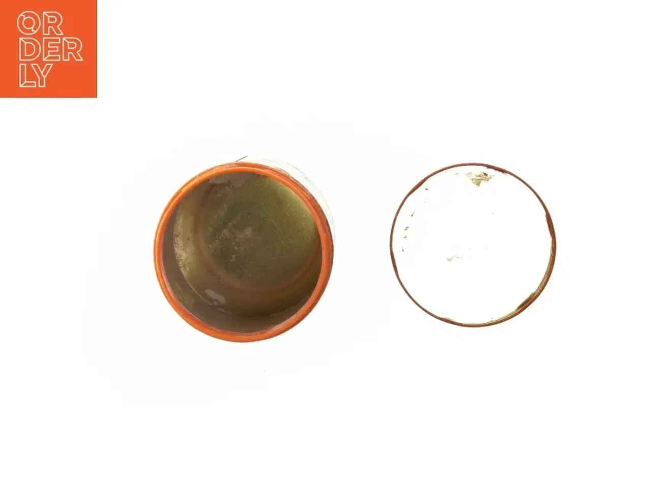 Billede 6 - Dekorativ dåse med abstrakt design fra Irma (str. Ø. 11,5. cm. længde. 15 cm)