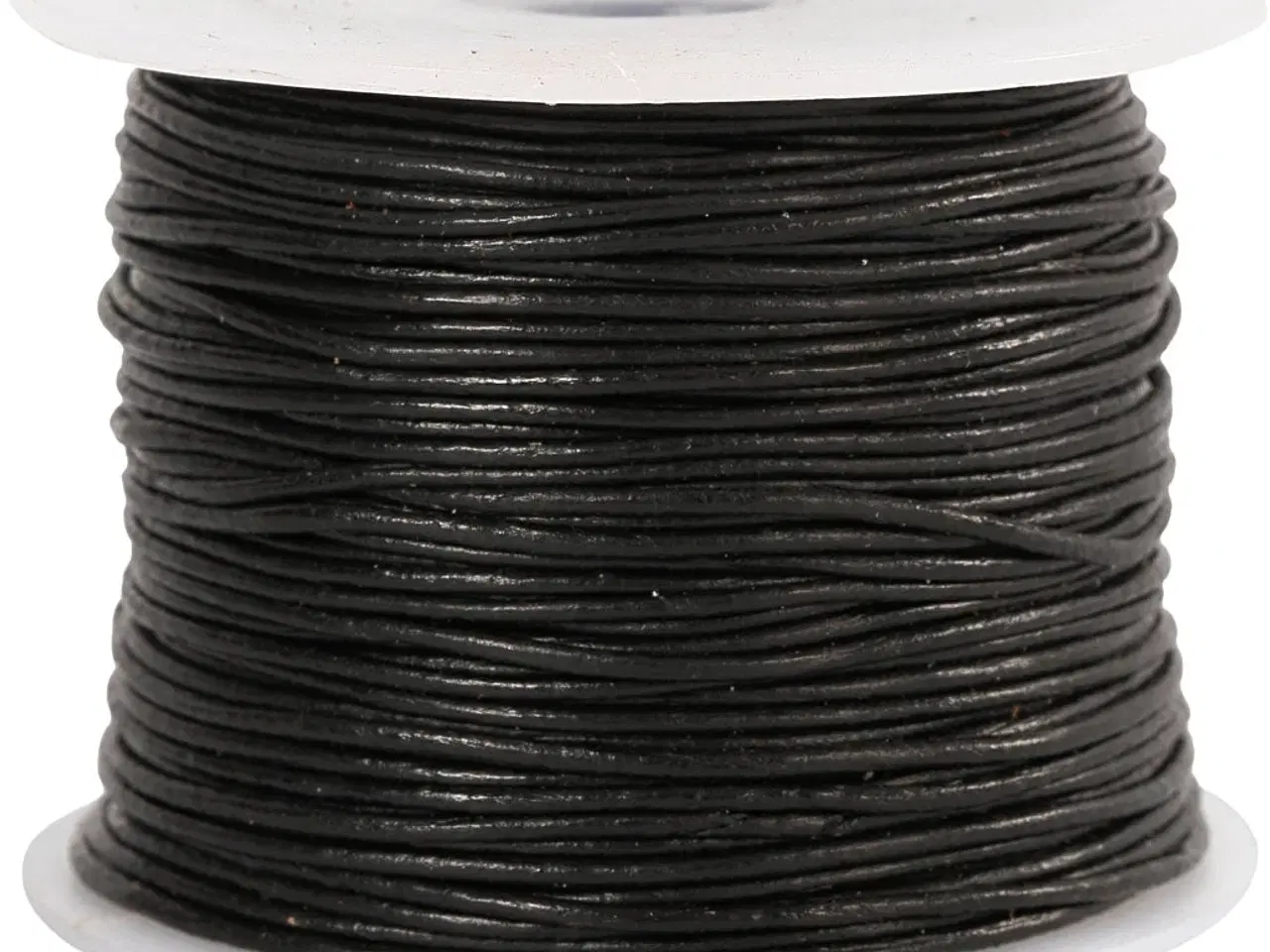 Billede 1 - Sort lædersnor 1 mm - 50 meter til kreative projekter