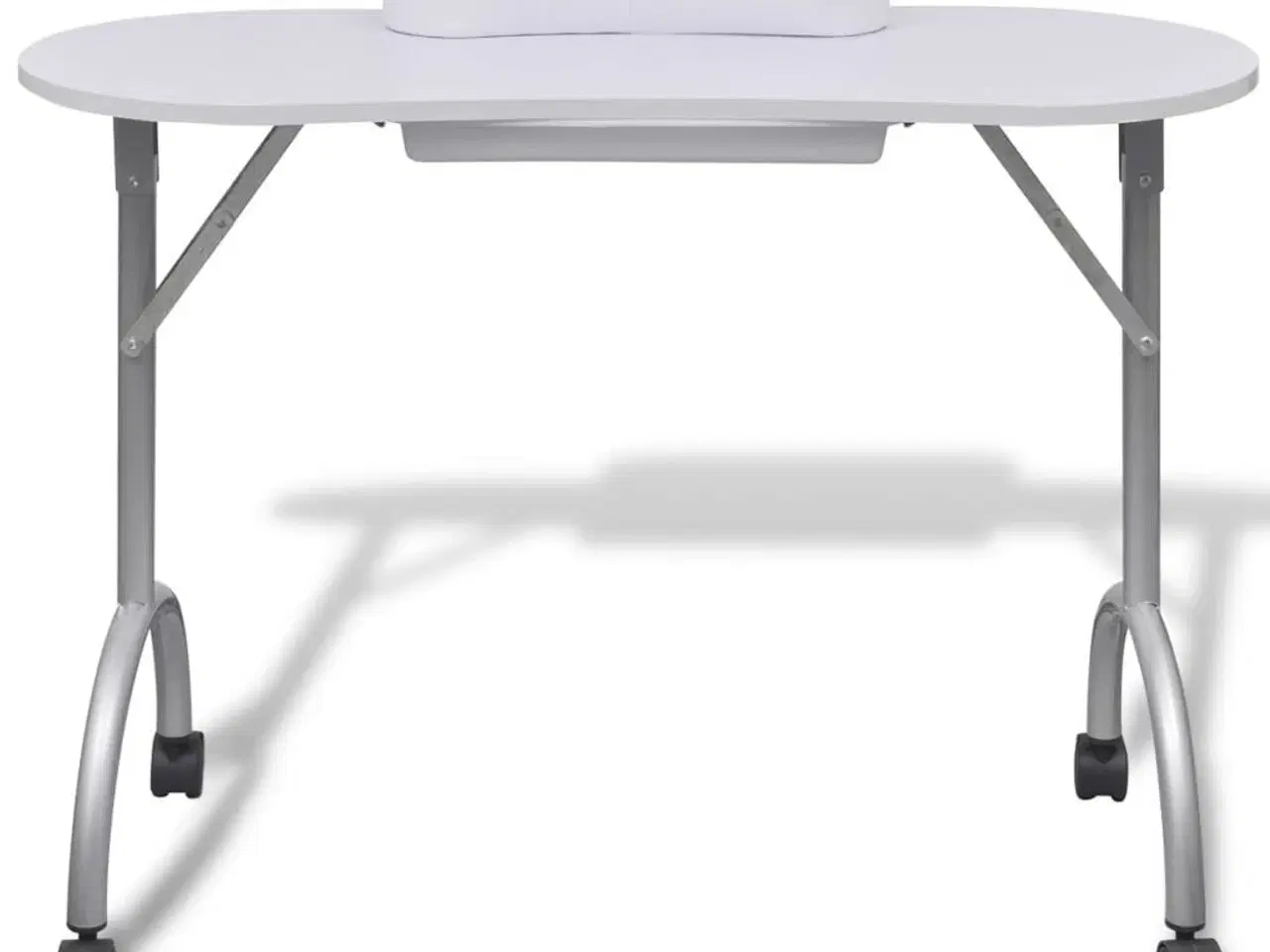 Billede 2 - Manicurebord med hjul sammenfoldelig hvid