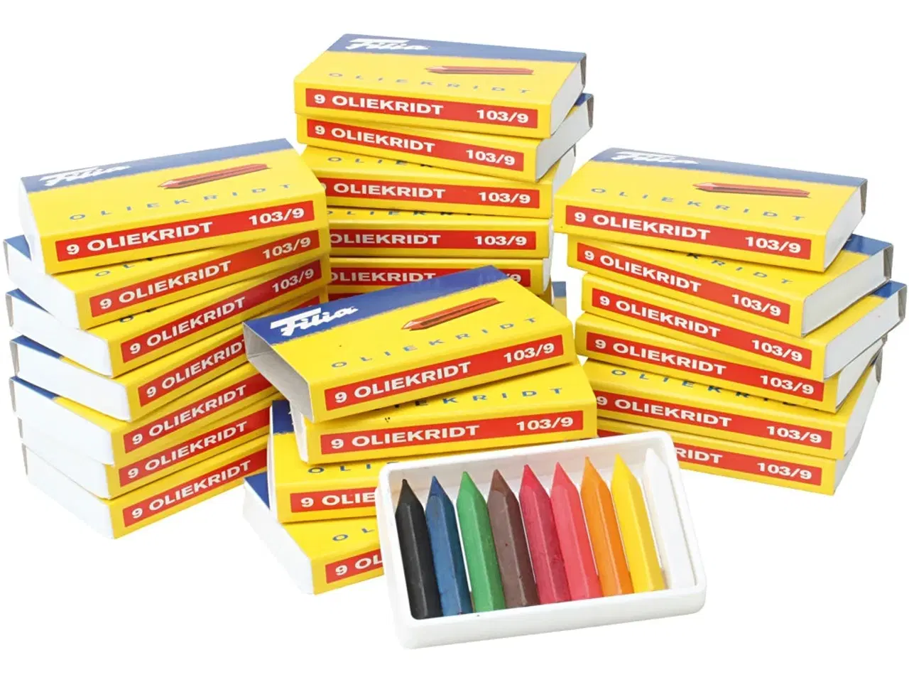 Billede 1 - Oliekridt, ass. farver, 25x9stk./ 1 pk.
