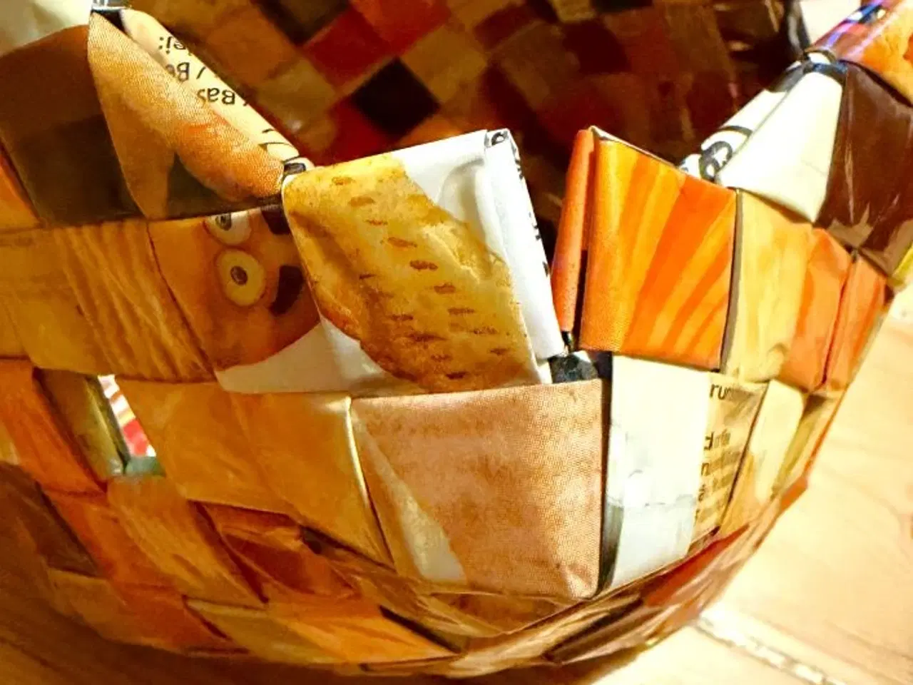 Billede 5 - Strikkekurv i orange nuancer - unika