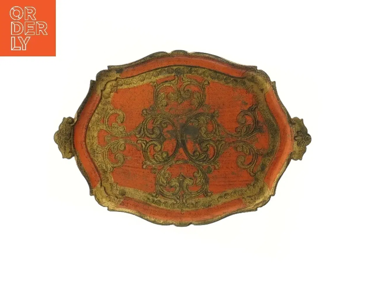 Billede 1 - Dekorativ bakke med mønster (str. 51x34,5 cm)