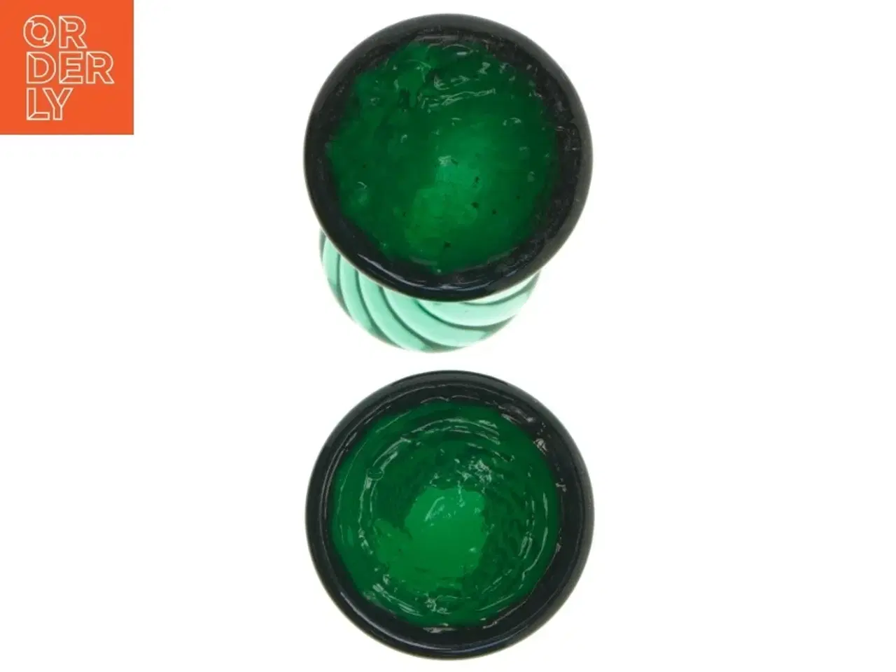 Billede 3 - Grønne glasvaser, 20 cm, 2 stk. (str. 20 cm. 2 styk)