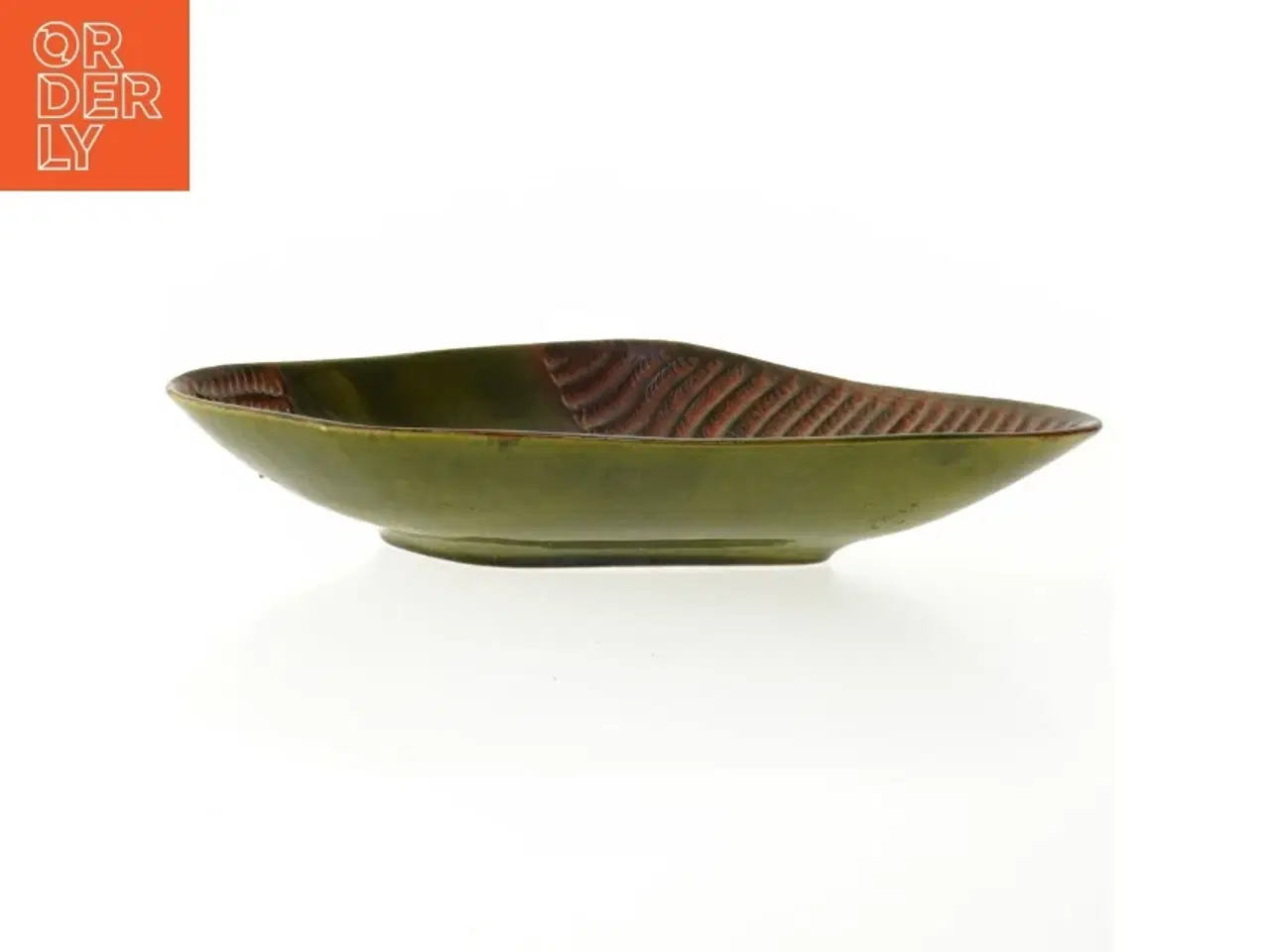 Billede 2 - West Germany pyntefad orange grøn Keramikskål (str. 25x20 cm)