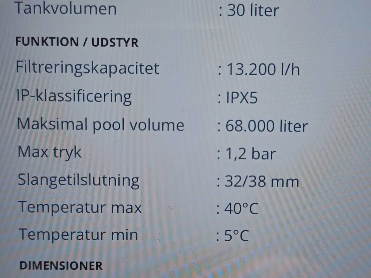 Billede 7 - SANDFILTER PUMPE 13.200 LITERS