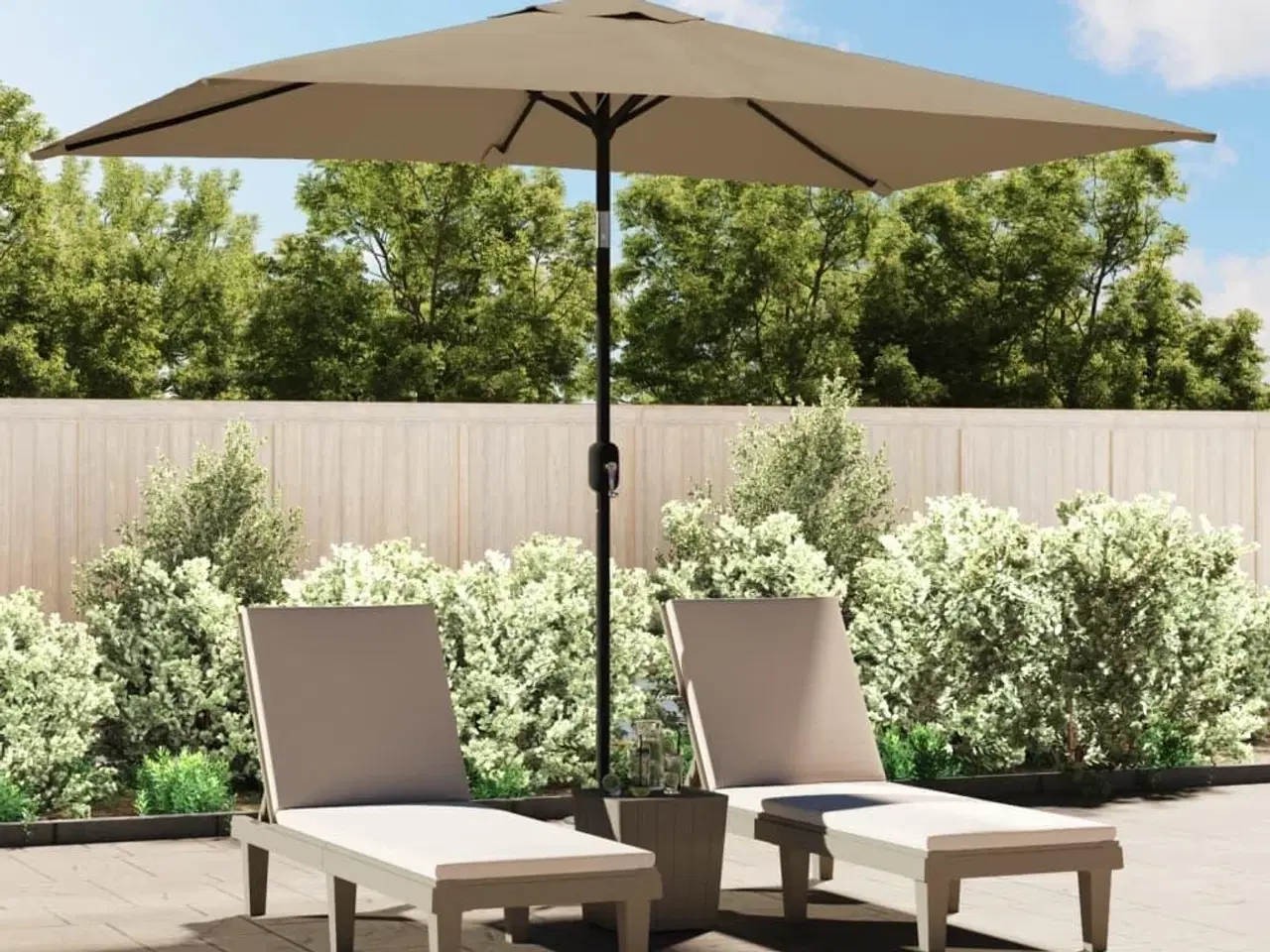 Billede 1 - Parasol med metalstang 300x200 cm gråbrun