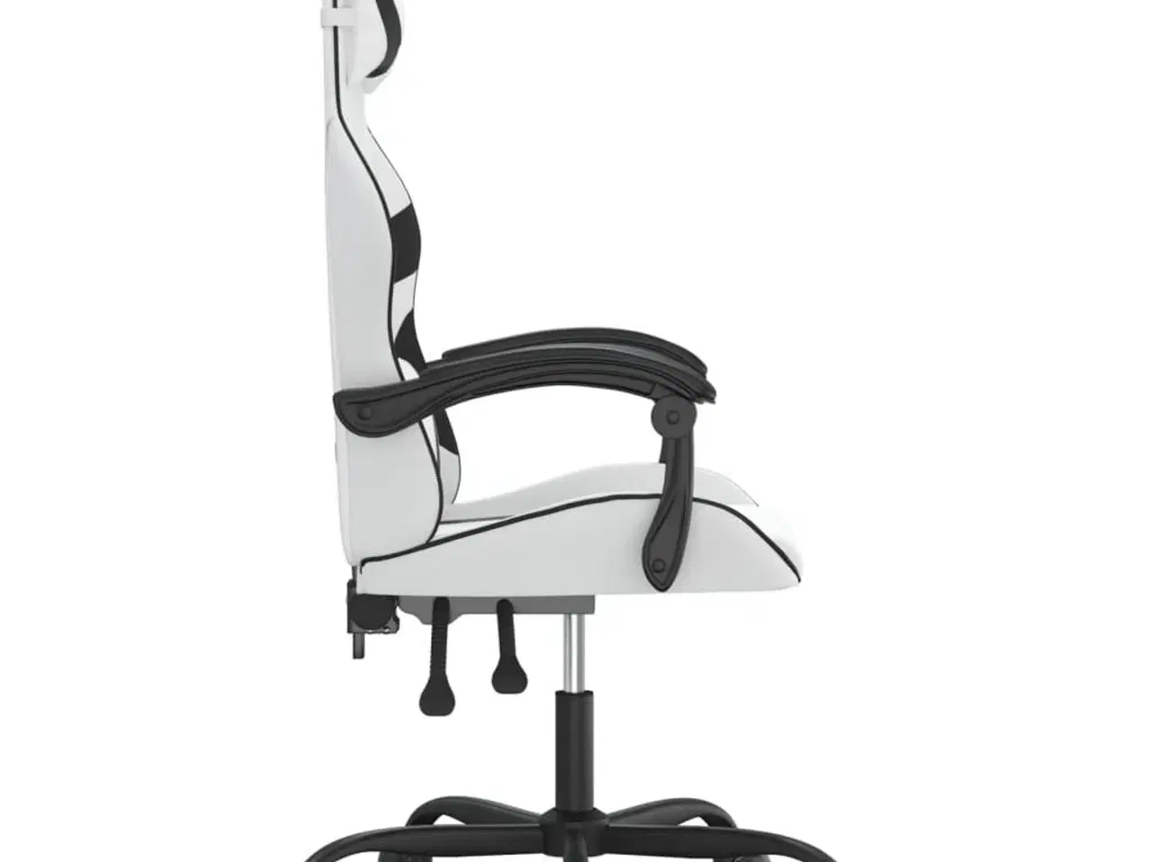 Billede 4 - Drejelig gamingstol kunstlæder hvid og sort