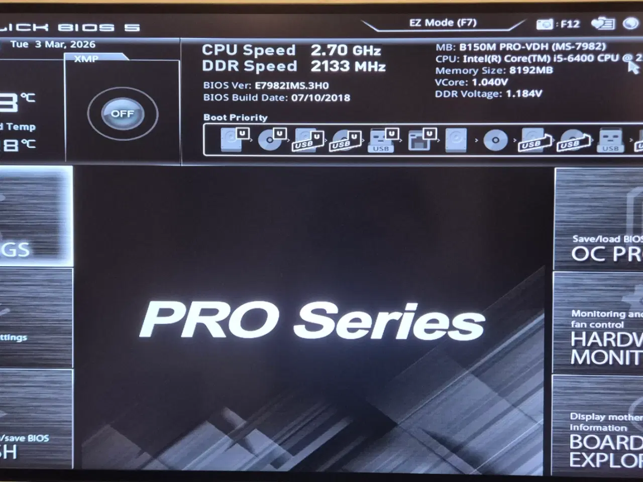 Billede 3 - Core i5-6400, MSI B150M PRO-VDH, 8GB DDR4 combo