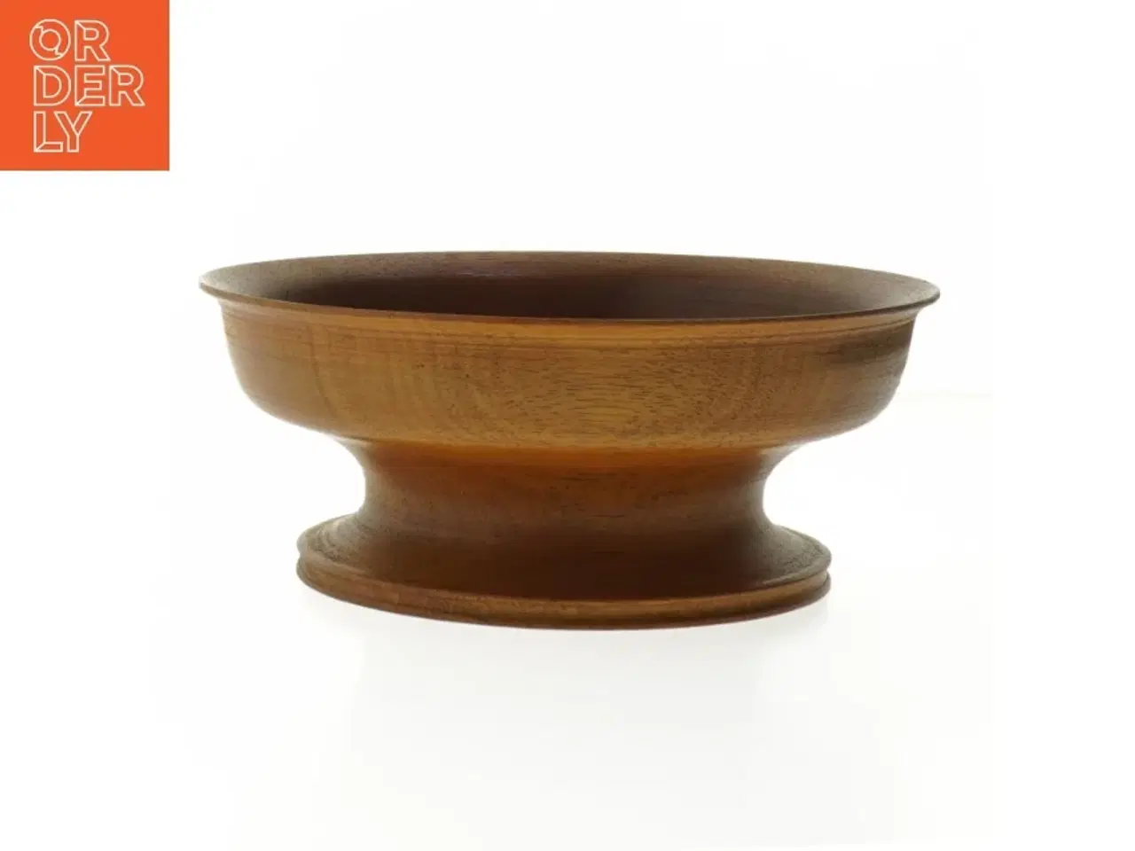 Billede 1 - Drejet Teak Træskål på fod (str. Ø. 20 cm. længde. 8 cm)