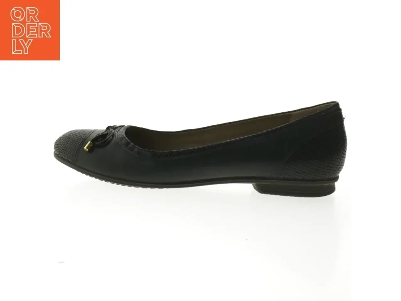 Billede 1 - Flade sorte ballerinaer fra Ecco (str. 39 )
