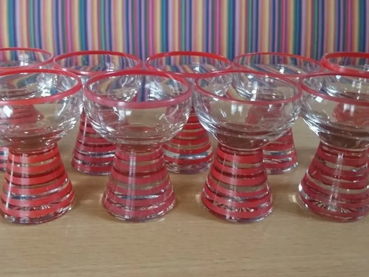Billede 4 - 9 rødstribede glas