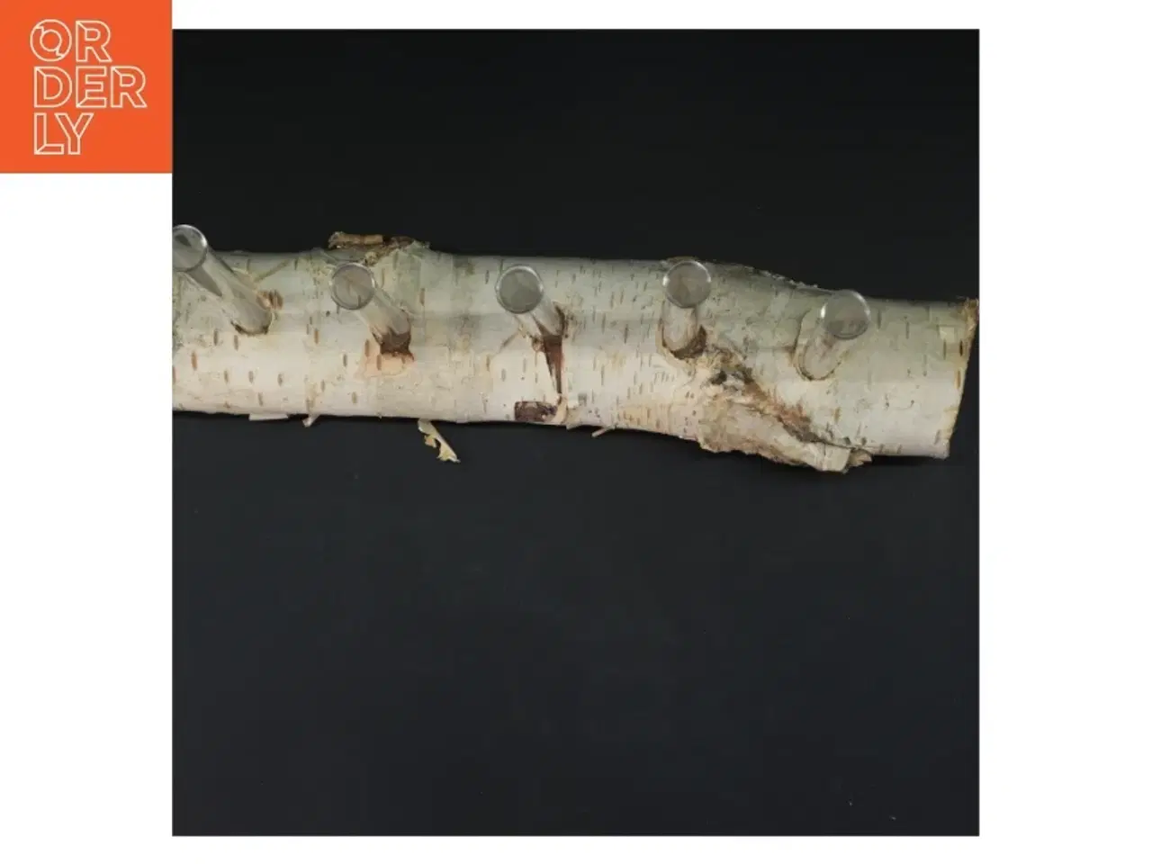 Billede 2 - Unik blomsterholder i birketræ med reagensglas (str. 35x21 cm)