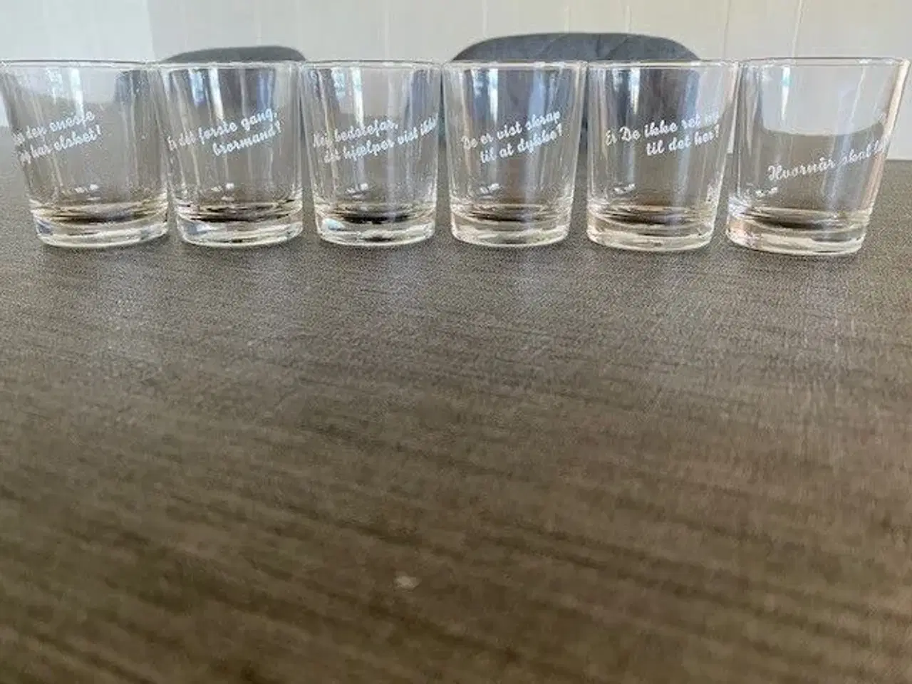 Billede 1 - 6 glas med tekst