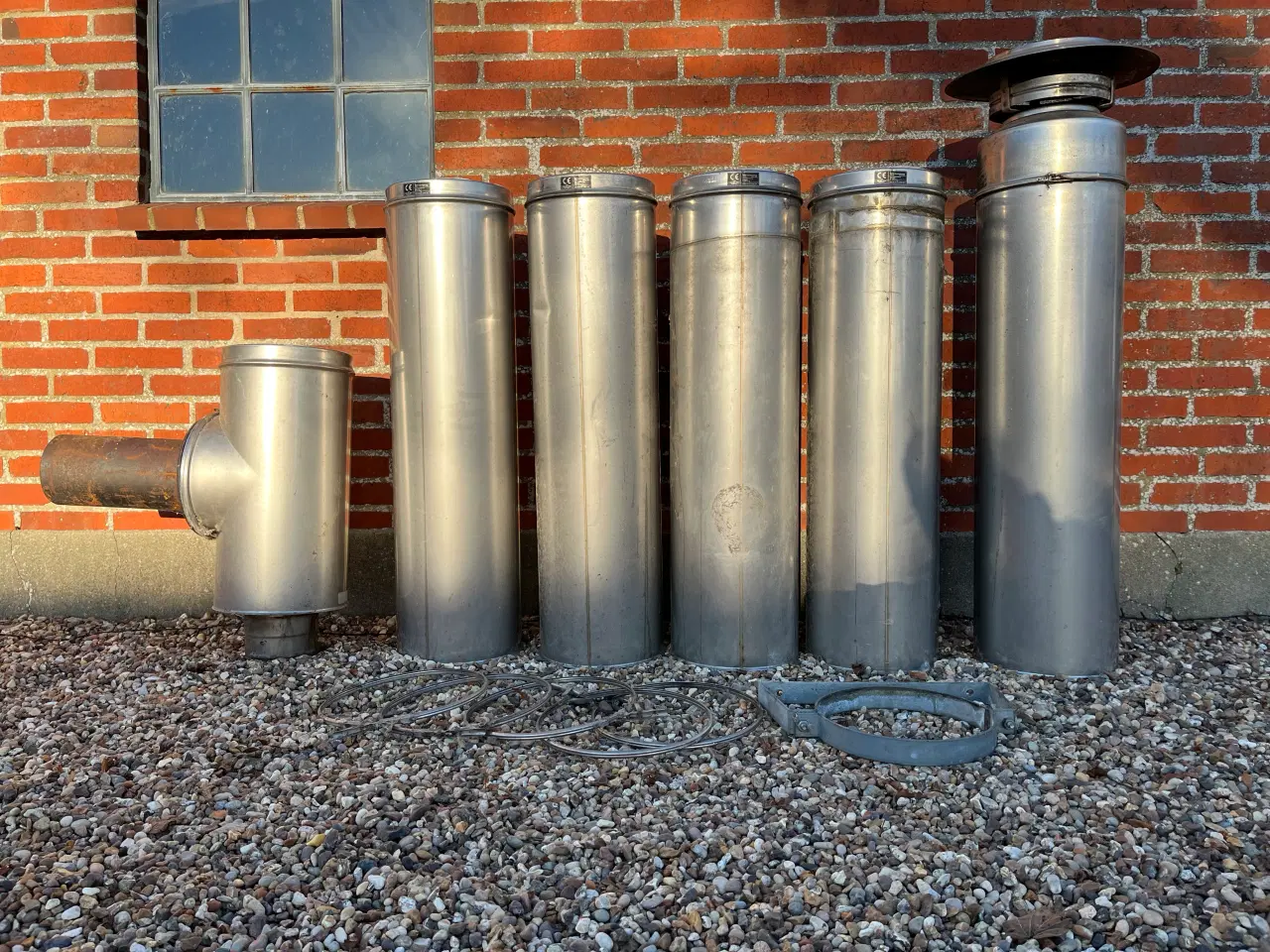 Billede 1 - 5,5 m rustfri 150 mm BM stålskorsten m/godkendelse