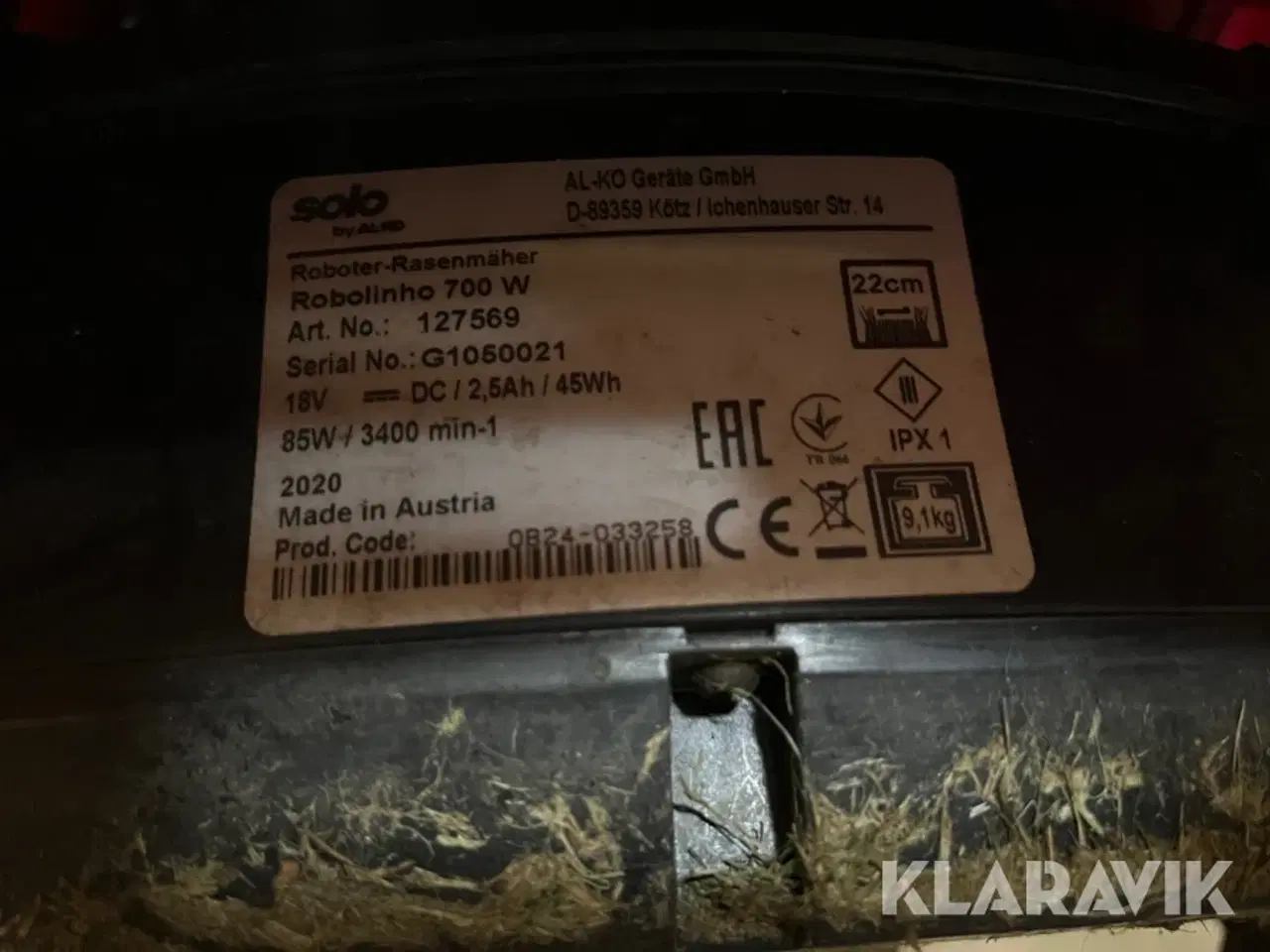 Billede 5 - Robotplæneklipper Solo by AL-KO Robolinho 750w