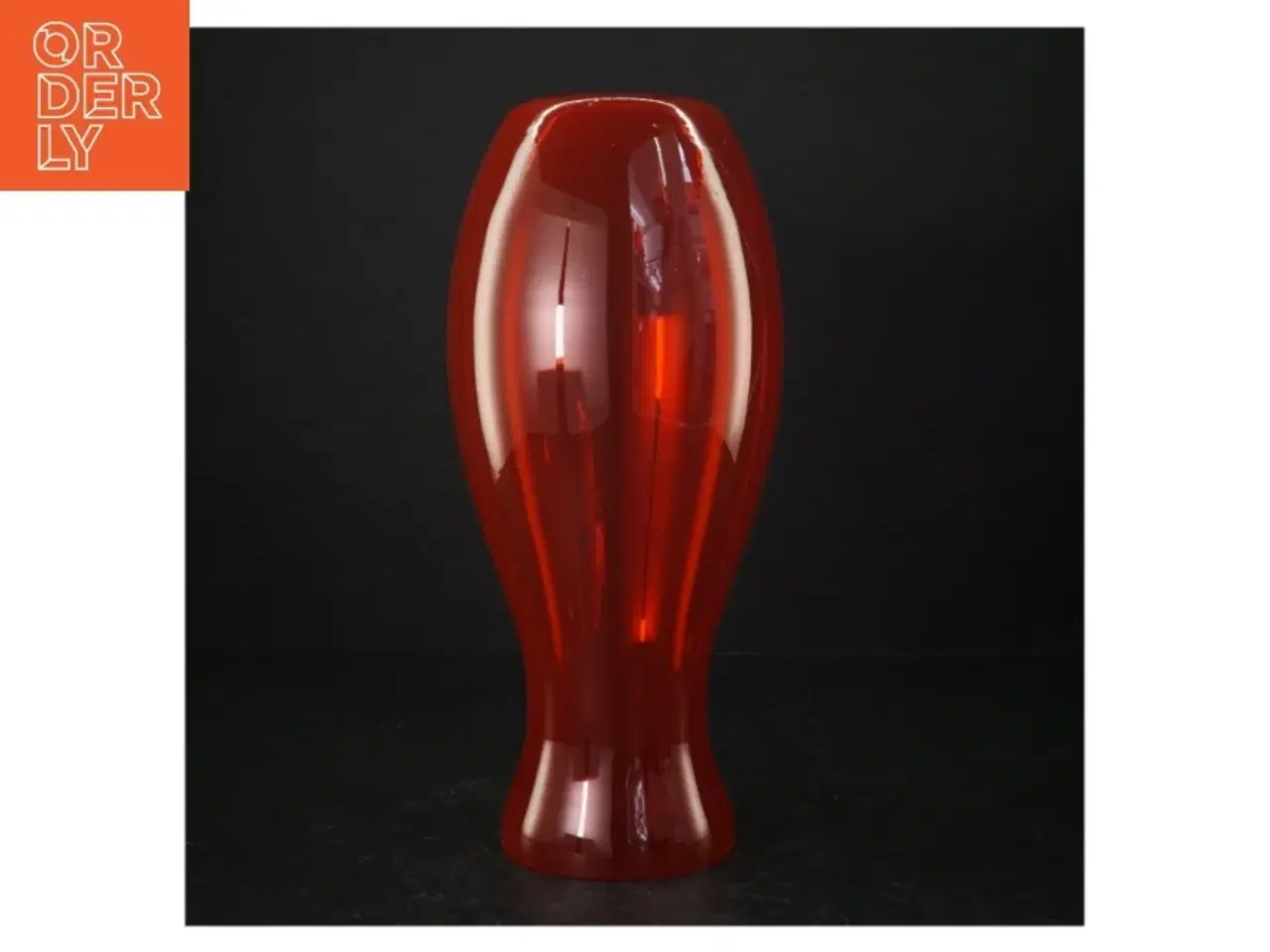 Billede 2 - Rød glasvase (str. 29 cm)