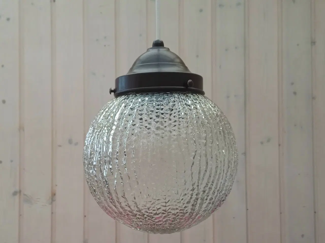 Billede 1 - Retro loftlampe med glasskærm