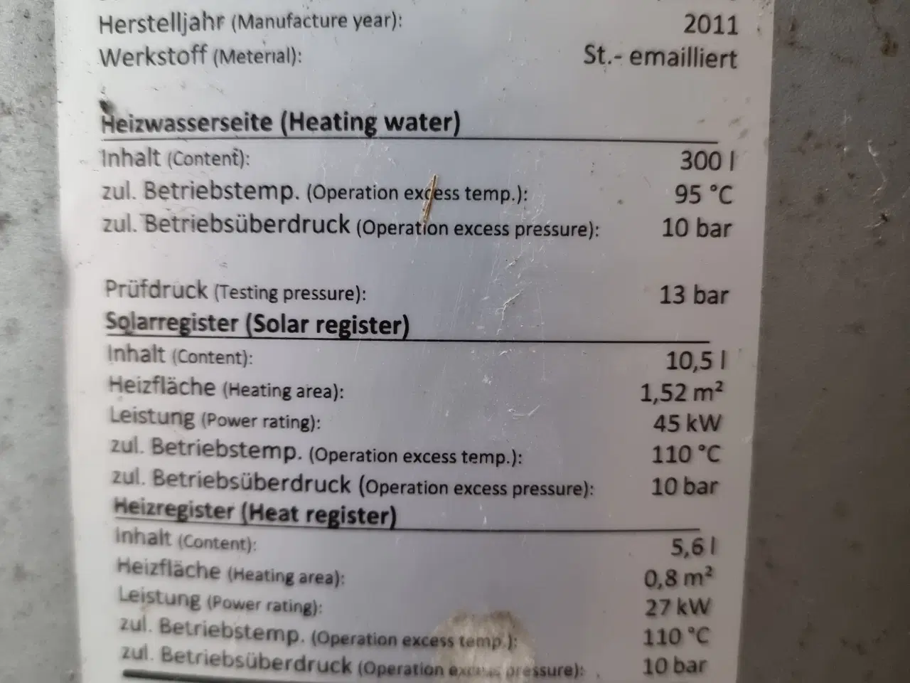 Billede 3 - Dobbeltkreds varmvandsbeholder  300 l. Io