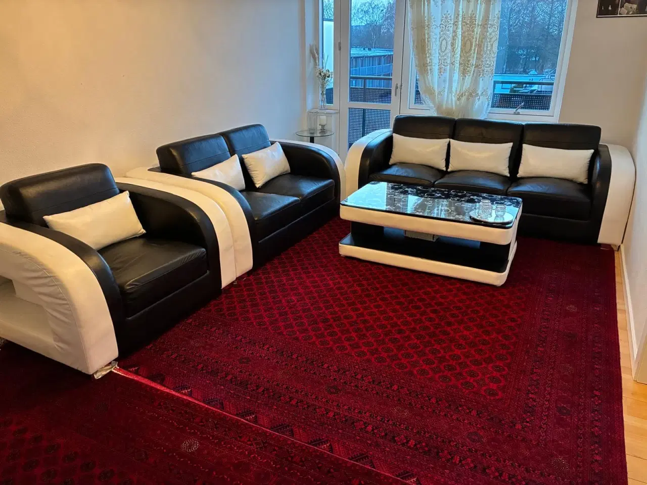 Billede 1 - Læder Sofasæt