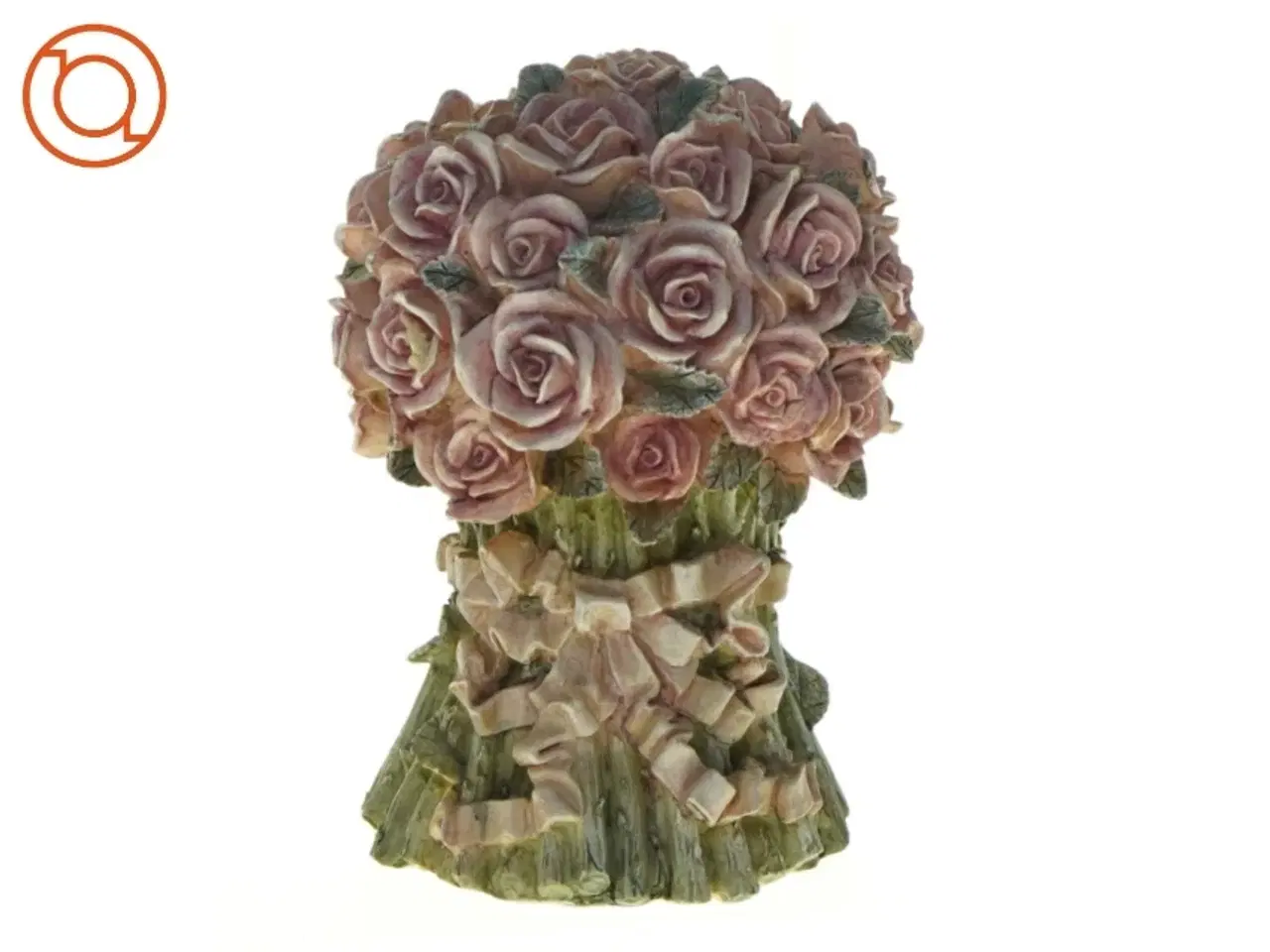 Billede 1 - Rose blomster buket dekoration figur (str. 15 x 11 cm)
