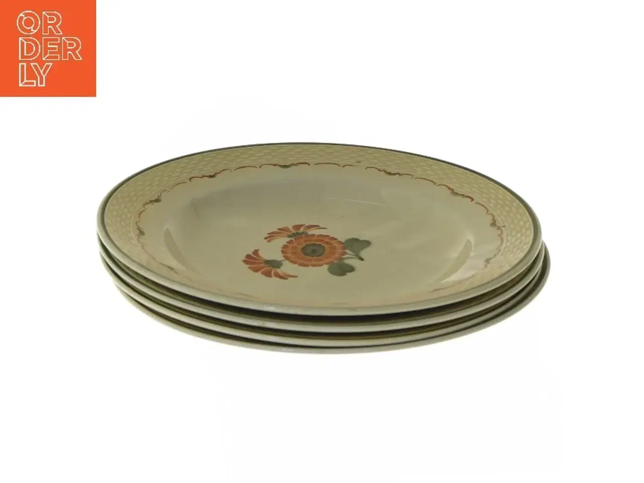 Billede 1 - Dekorative tallerkener fra almunia med blomsterdesign (str. Ø 23 cm, 4 styk cm)