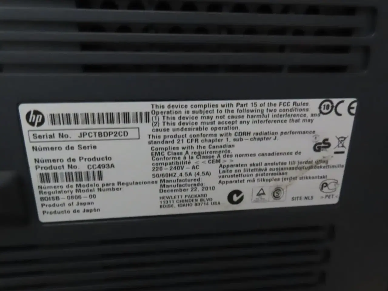 Billede 3 - Printer HP COLOR LASERJET CP 4525 (FRAGT IKKE MULIG)