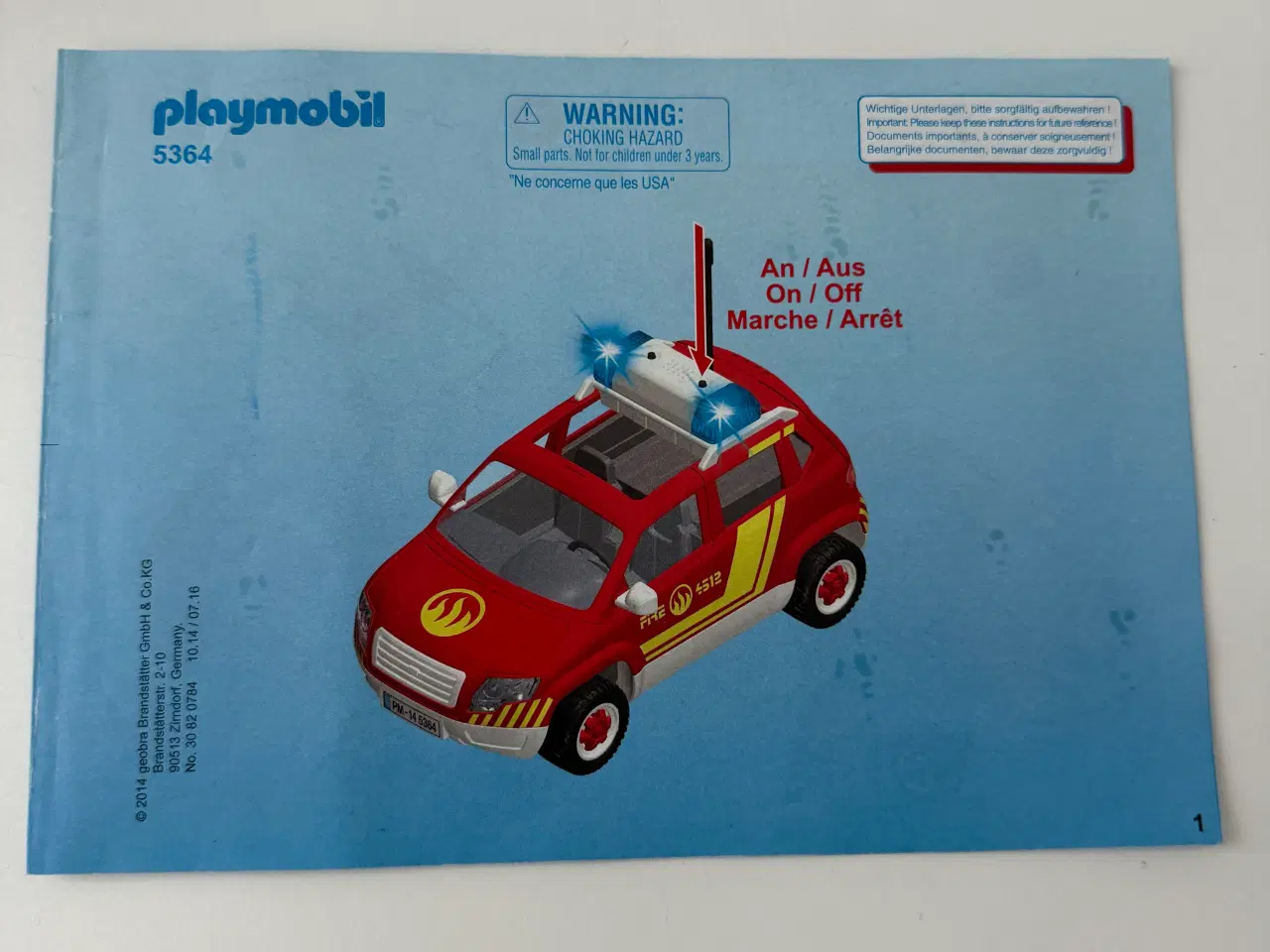 Billede 7 - Playmobil 5364 brandbil m/brandchef, blink og lyd