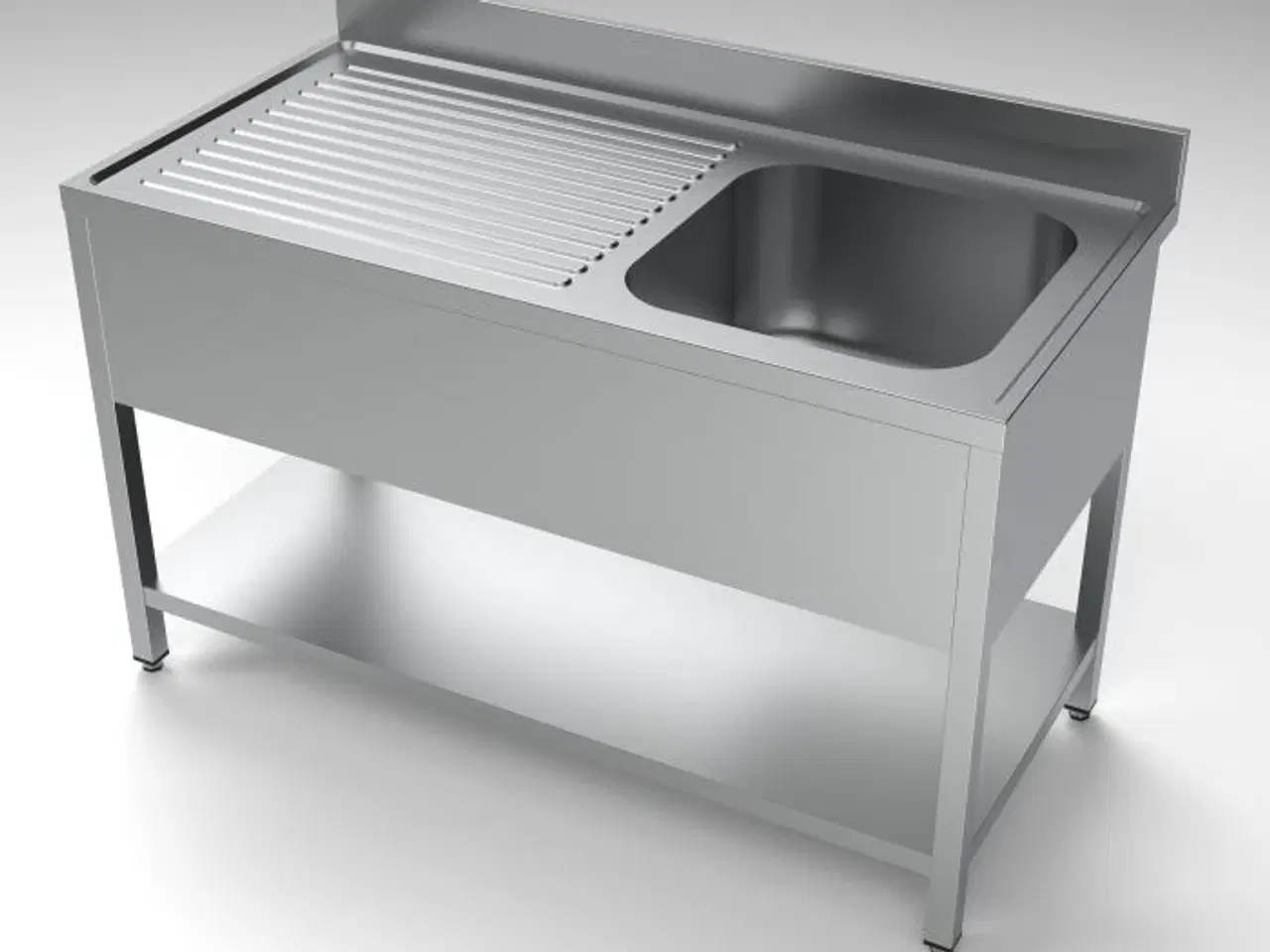 Billede 1 - Combisteel stålbord med vask – 57 kg