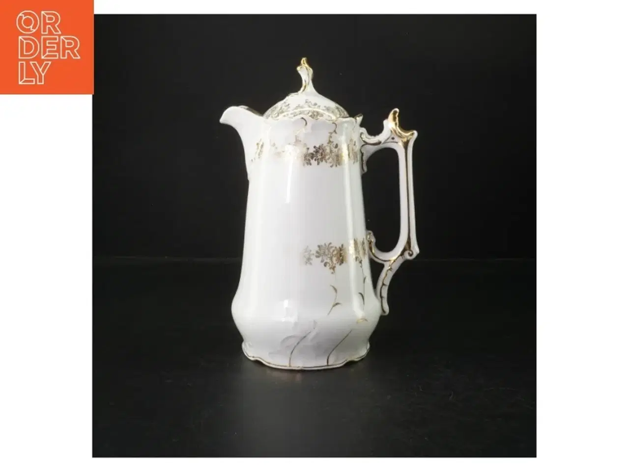 Billede 2 - Porcelænskande med gulddetaljer (str. 24,5 cm)