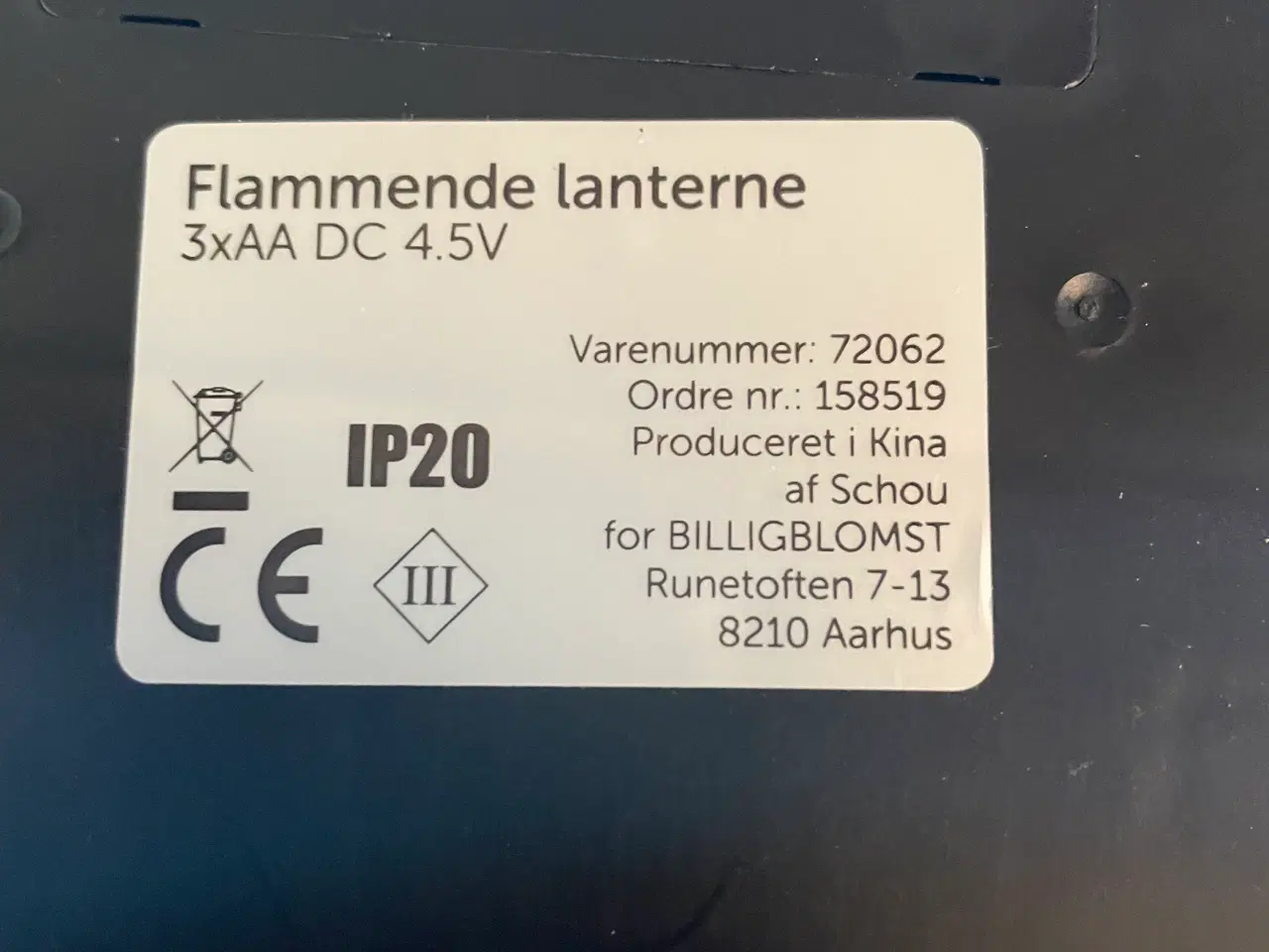 Billede 3 - Lille led lanterne/pejs. til batterier/stik
