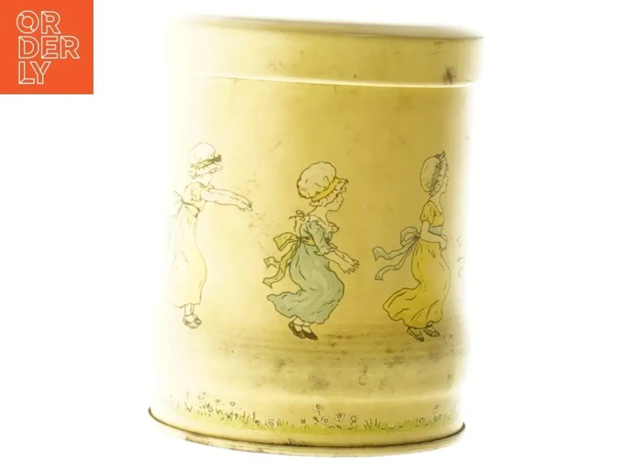 Billede 5 - Metal dåse med Kate Greenaway motiv (str. Ø 9 cm h 12 cm)