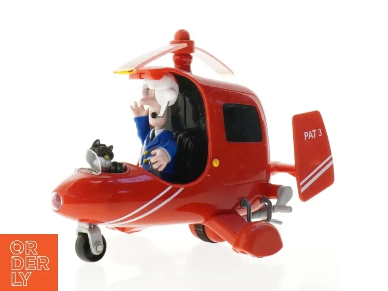 Billede 1 - Rød børnelegetøjshelikopter med Postmand Per (str. 26 x 18 x 16 cm)