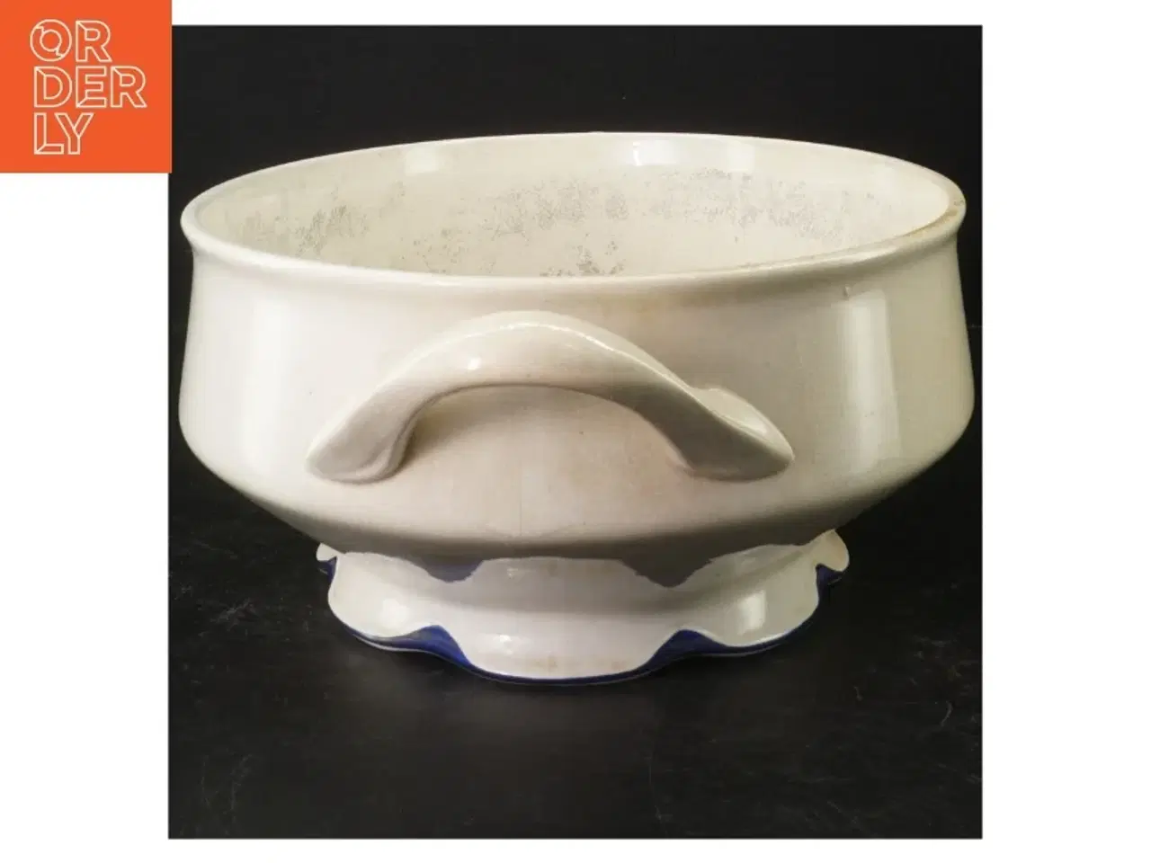 Billede 1 - Keramisk serveringsskål med håndtag (str. 37x24 cm)