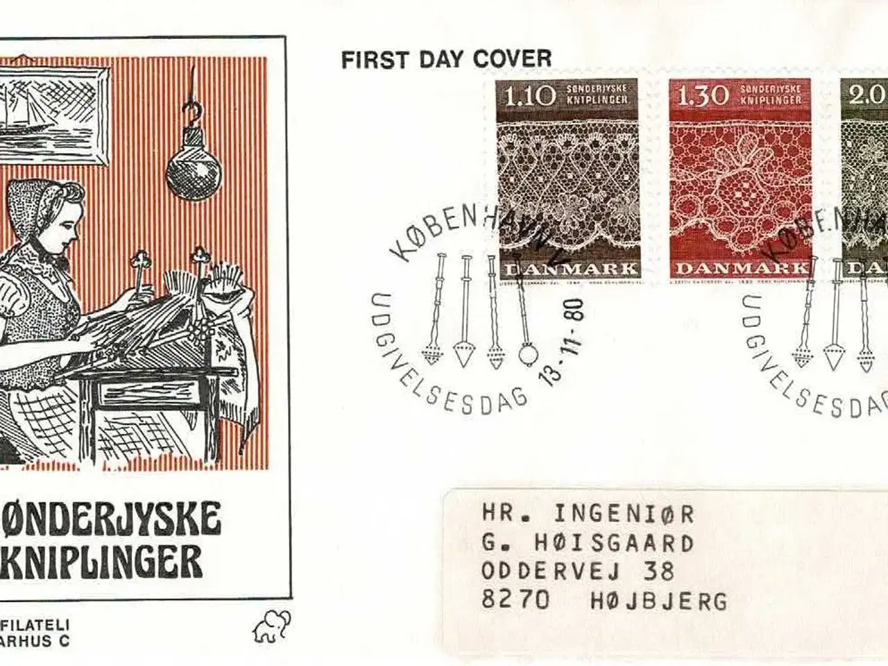 Billede 1 - Danmark 1980, Kniplinger; Førstedagskuvert