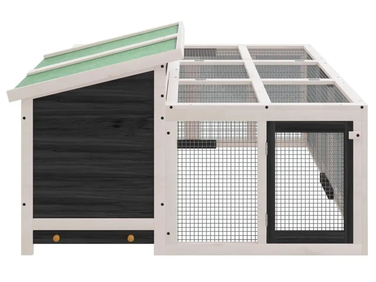 Billede 5 - Kaninbur 144x123x67,5 cm massivt fyrretræ grå