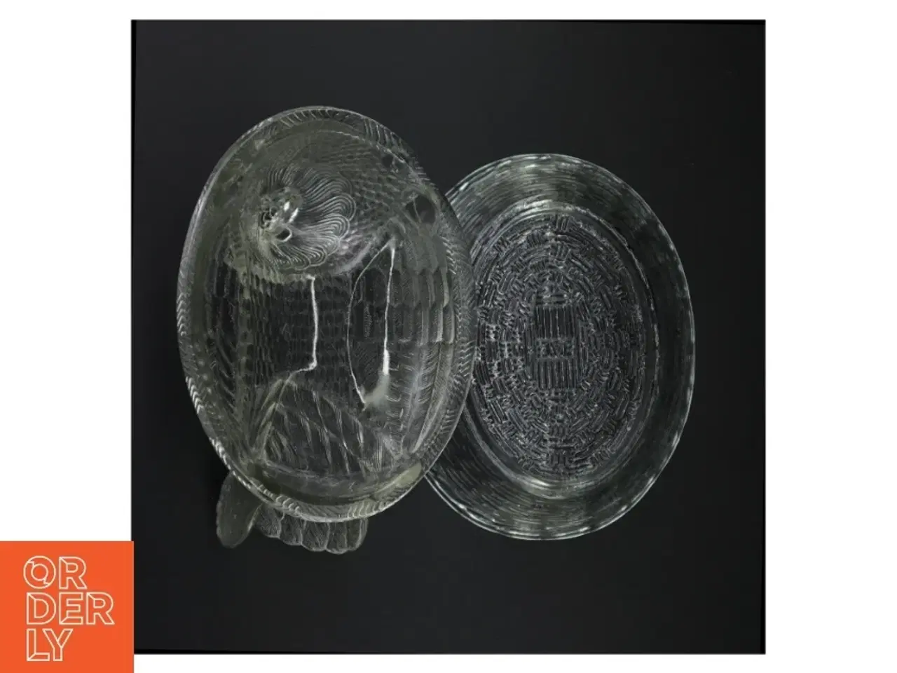 Billede 3 - Stor Glas høne krukke med låg (str. 22 x 16 cm)