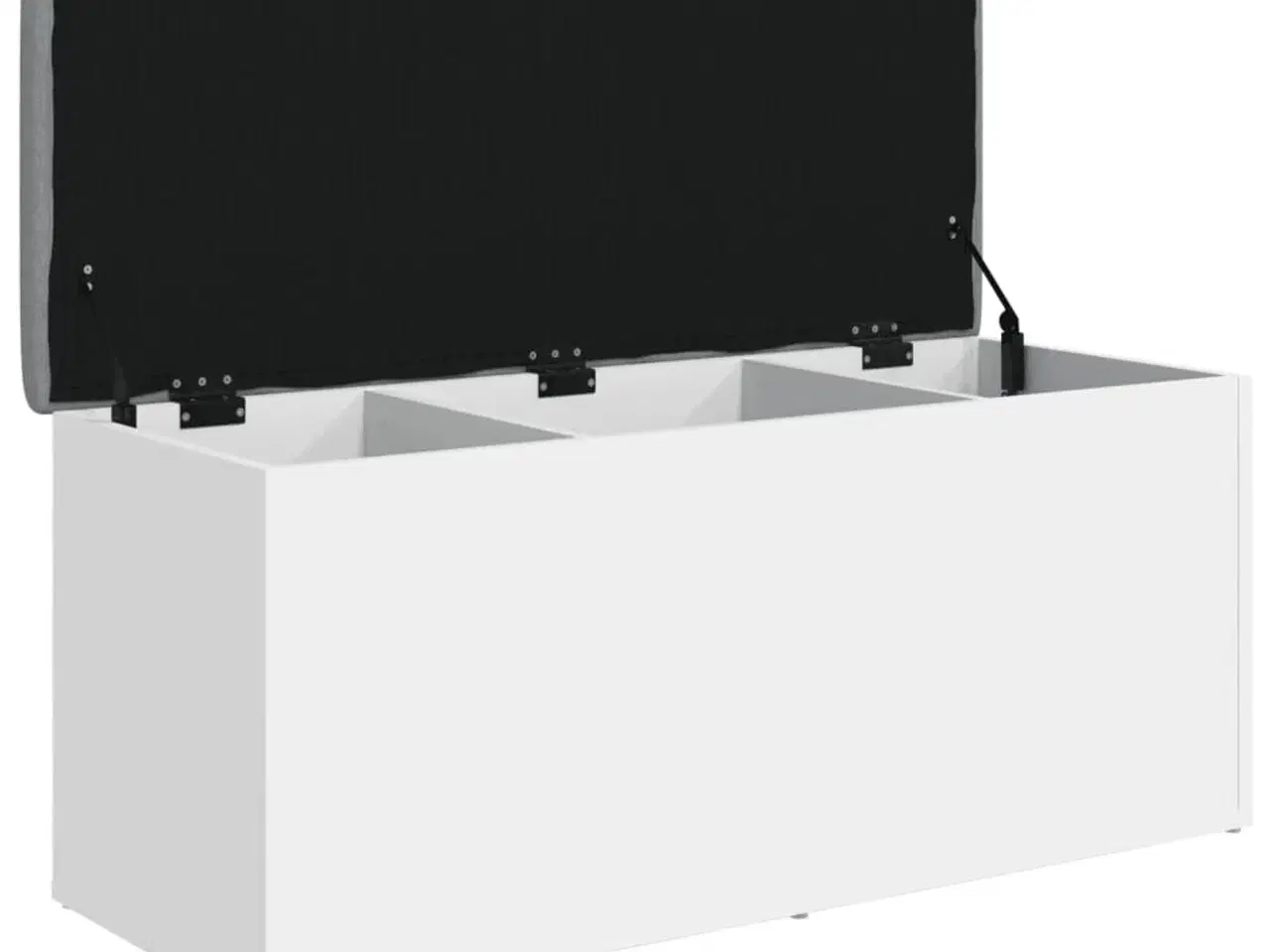 Billede 4 - Opbevaringsbænk hvid 102x42x45 cm konstrueret træ