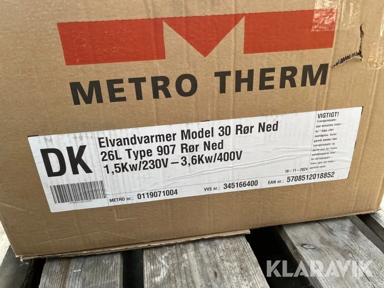 Billede 5 - Elvandvarmer Metro Therm 907 26 Liter
