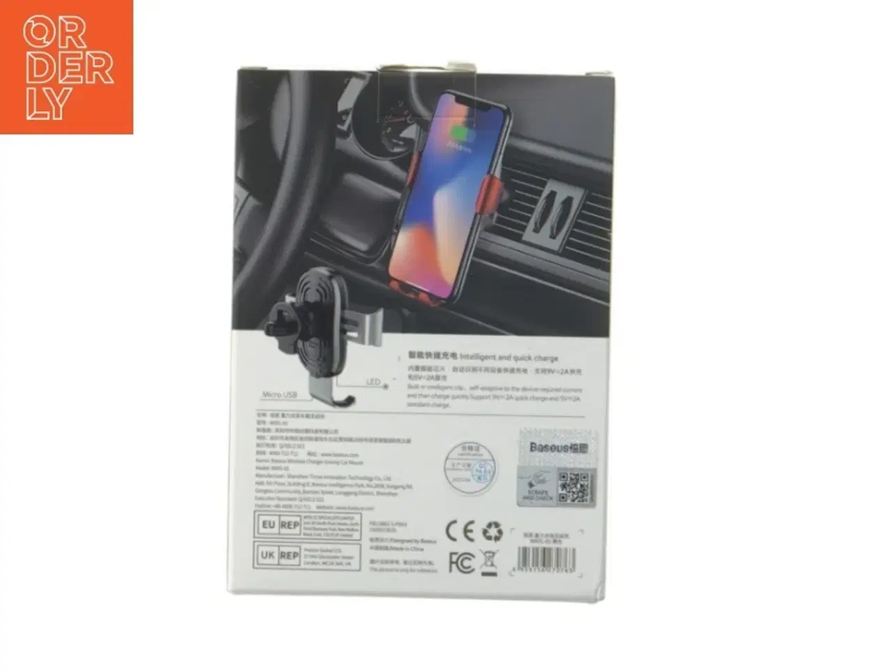 Billede 3 - Trådløs biloplader og telefonholder fra Baseus