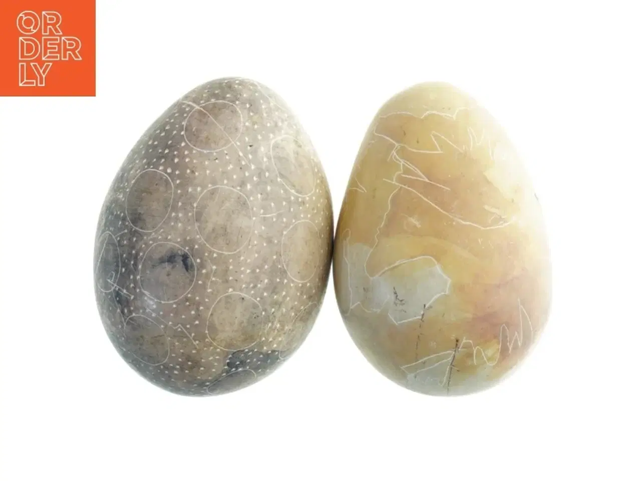 Billede 1 - Dekorative stenæg (str. 8 cm. 2 stykker)