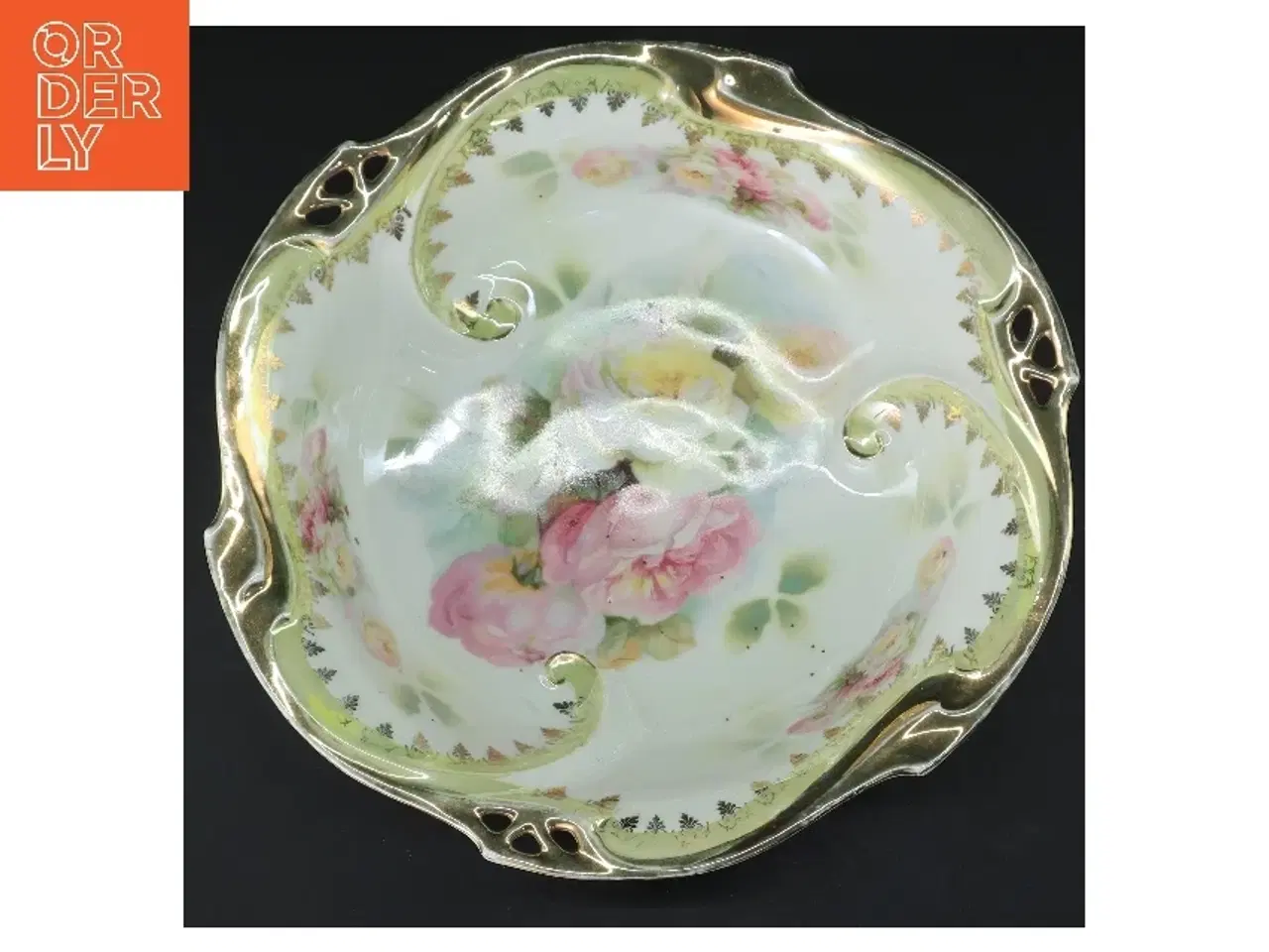 Billede 3 - Dekorativ skål med blomsterdesign (str. Ø 24 cm)