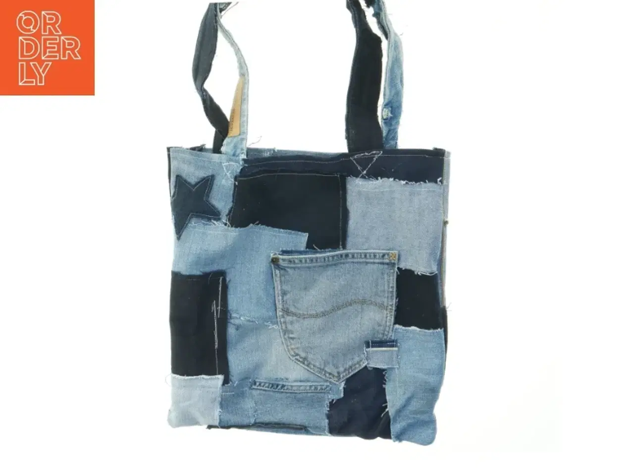 Billede 2 - Patchwork denim taske (str. 33x31 cm)