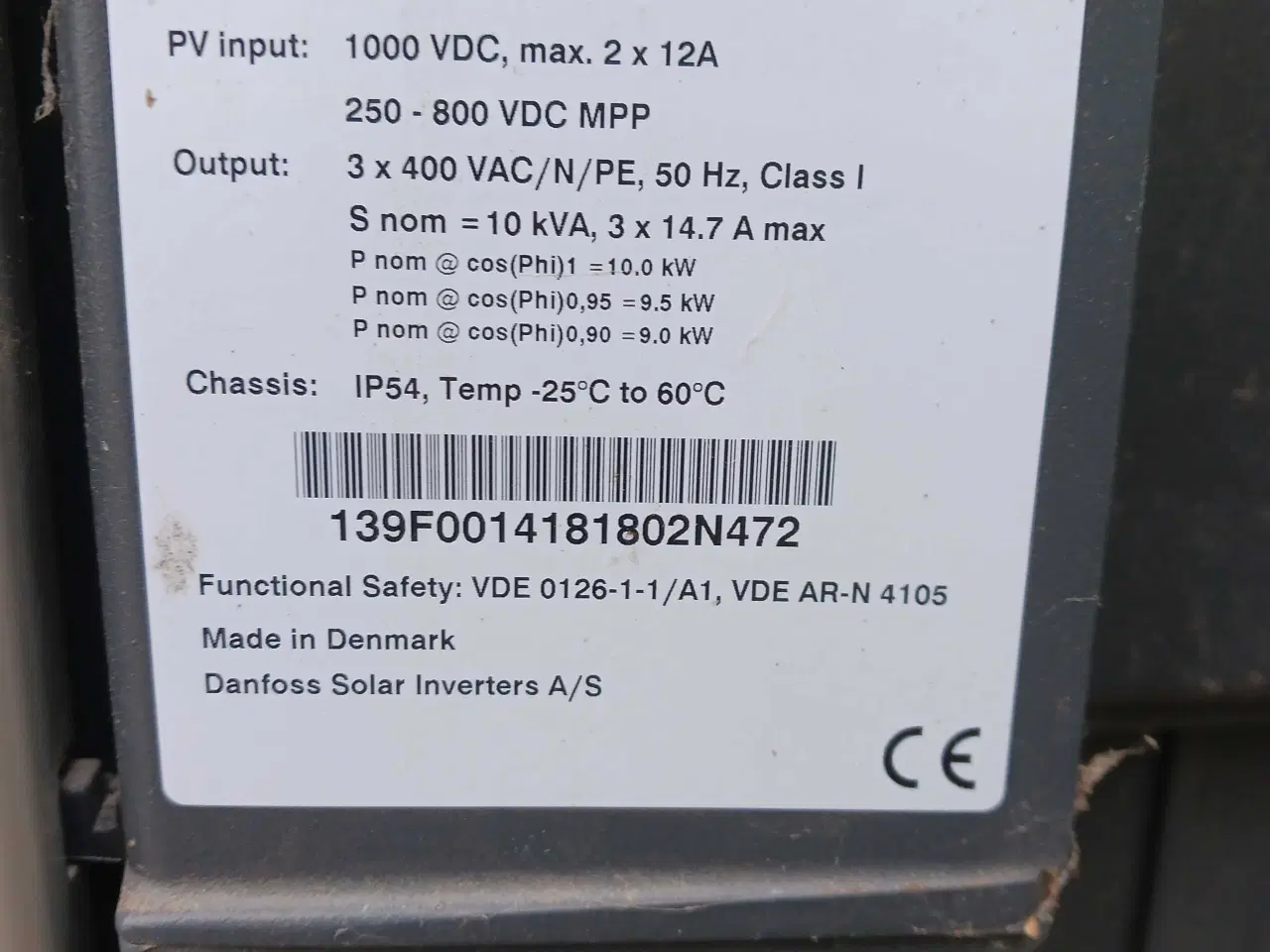 Billede 1 - Danfoss inverter 10kw