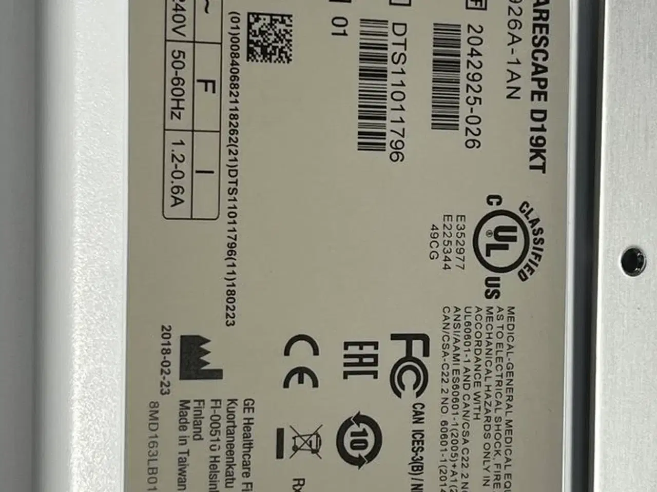 Billede 8 - Patient monitoring system GE B850