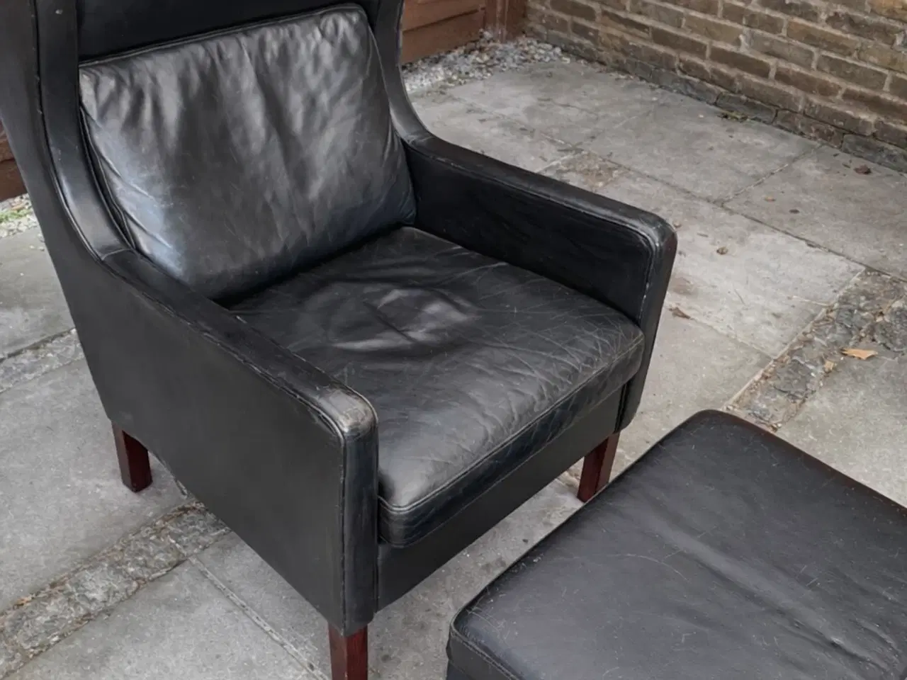 Billede 3 - Sort Mogens Hansen MH195 høj stol med skammel