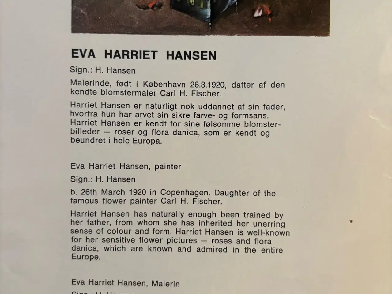 Billede 2 - Oliemaleri, Eva Harriet Hansen