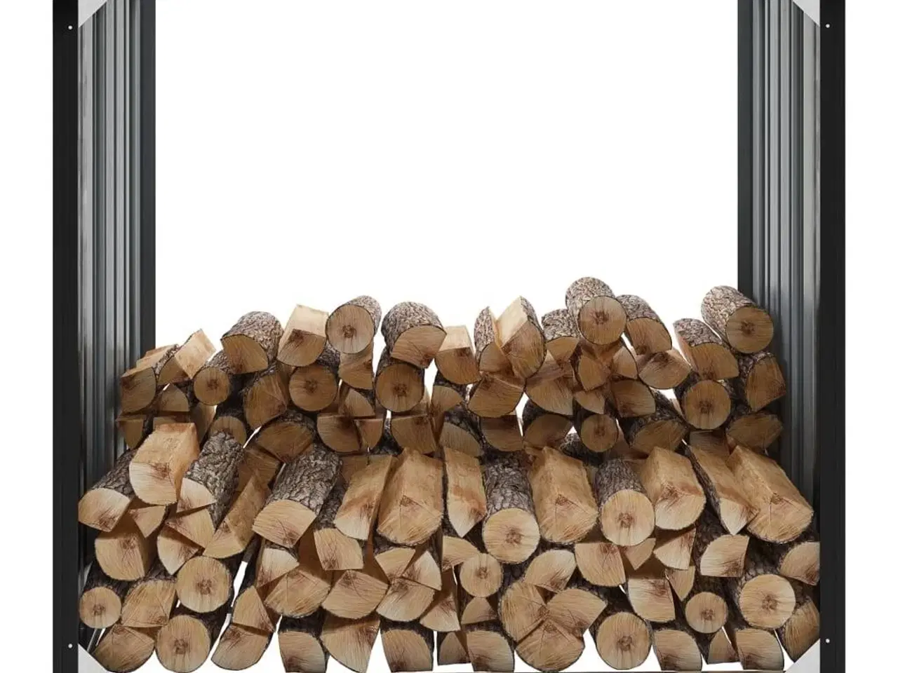 Billede 1 - Brændeskur 172 x 91 x 154 cm galvaniseret stål antracitgrå